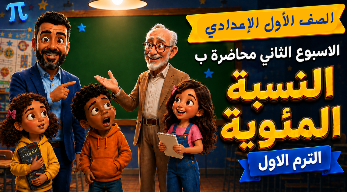 الأسبوع الثاني المحاضرة ( ب ) 1ع الترم الاول 2027 ( النسبة المئوية )