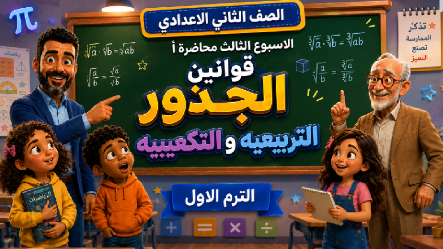 الأسبوع الثالث المحاضرة ( أ ) 2ع الترم الاول 2027 ( الجذور التربيعية والتكعيبية )