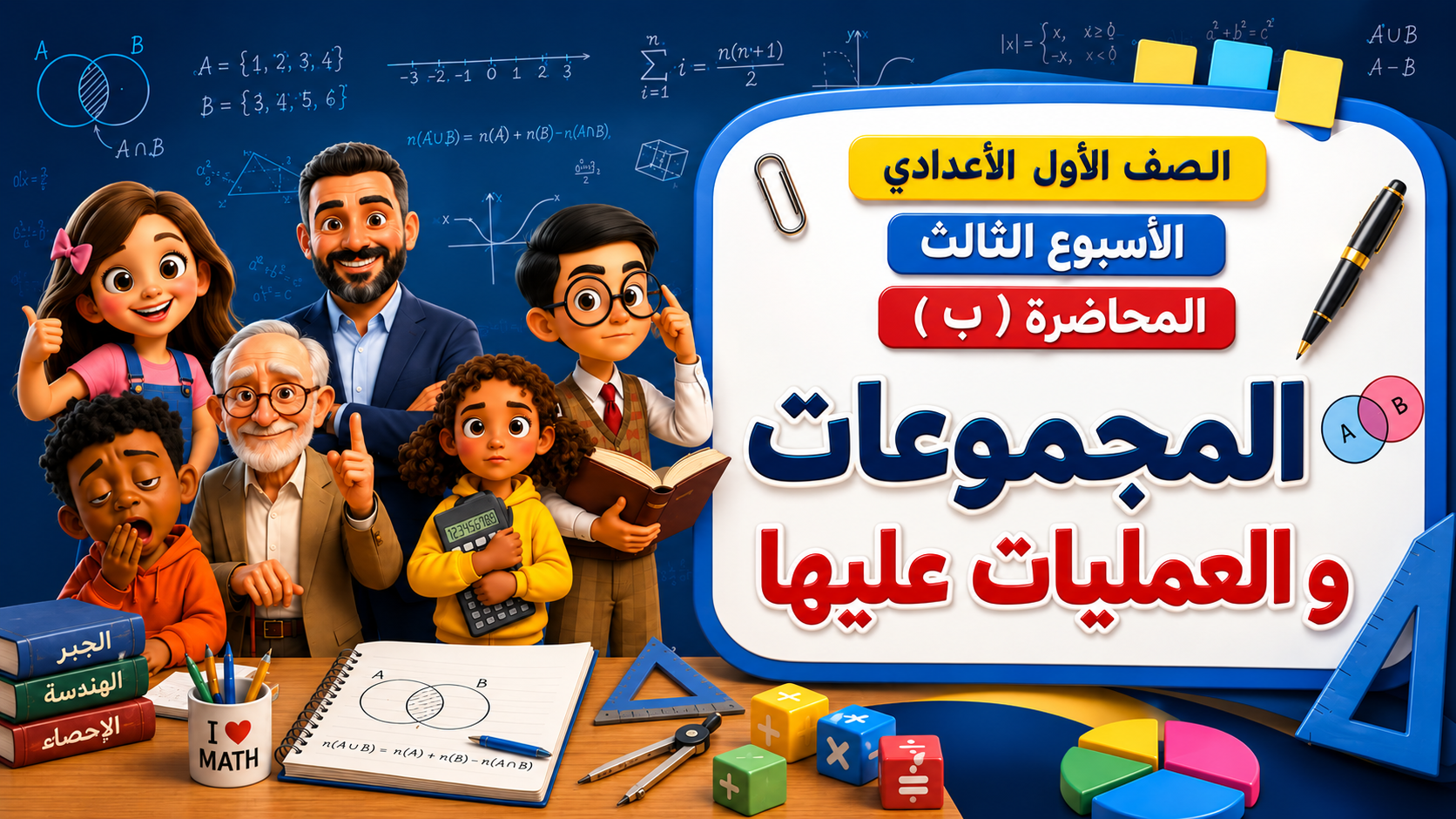 الأسبوع الثالث المحاضرة ( ب ) 1ع الترم الأول 2027 ( المجموعات والعمليات عليها )