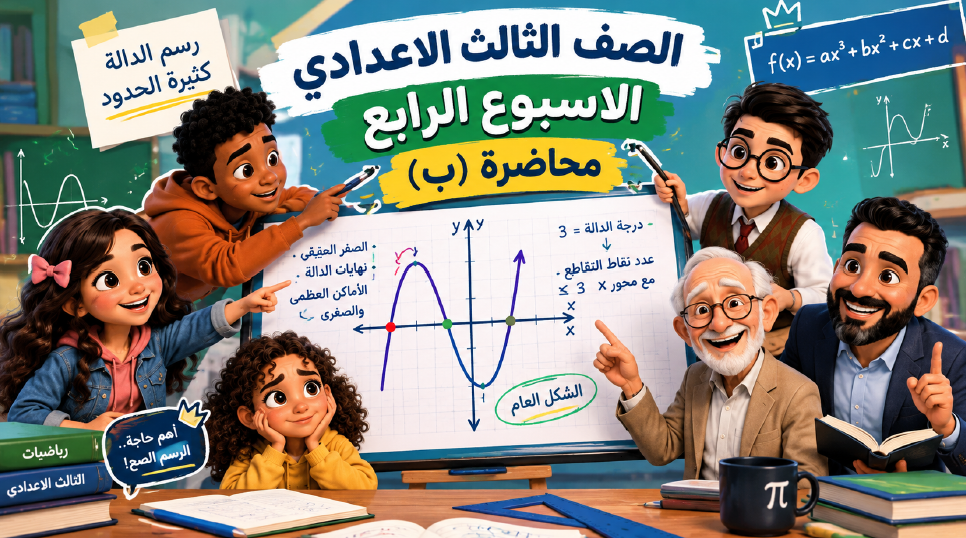 الأسبوع الرابع المحاضرة ( ب ) 3ع الترم الأول 2027 (مجموعة الأصفار الحقيقية لدوال كثيرة الحدود)