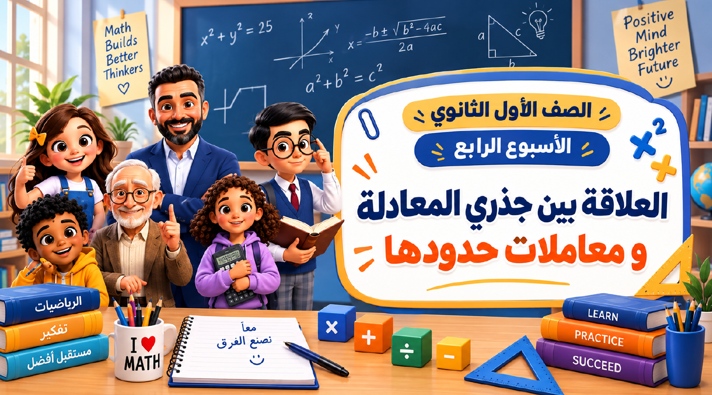 الأسبوع الرابع 1ث الترم الأول 2027 (العلاقة بين جذري المعادلة و معاملات حدودها)