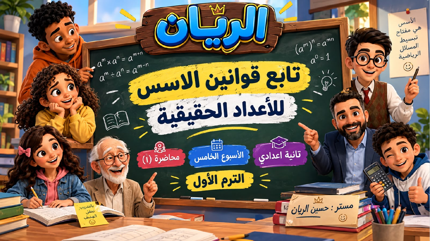 الأسبوع الخامس المحاضرة ( أ ) 2ع الترم الأول 2027 ( تابع/ قوانين الأسس للأعداد الحقيقية )